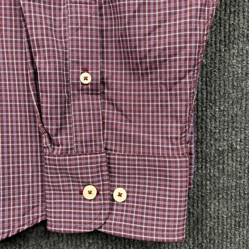 UNTUCKit Men's Shirt 3XL Long Sleeve Button Down Burgundy White Blue Small Check - Picture 5 of 16